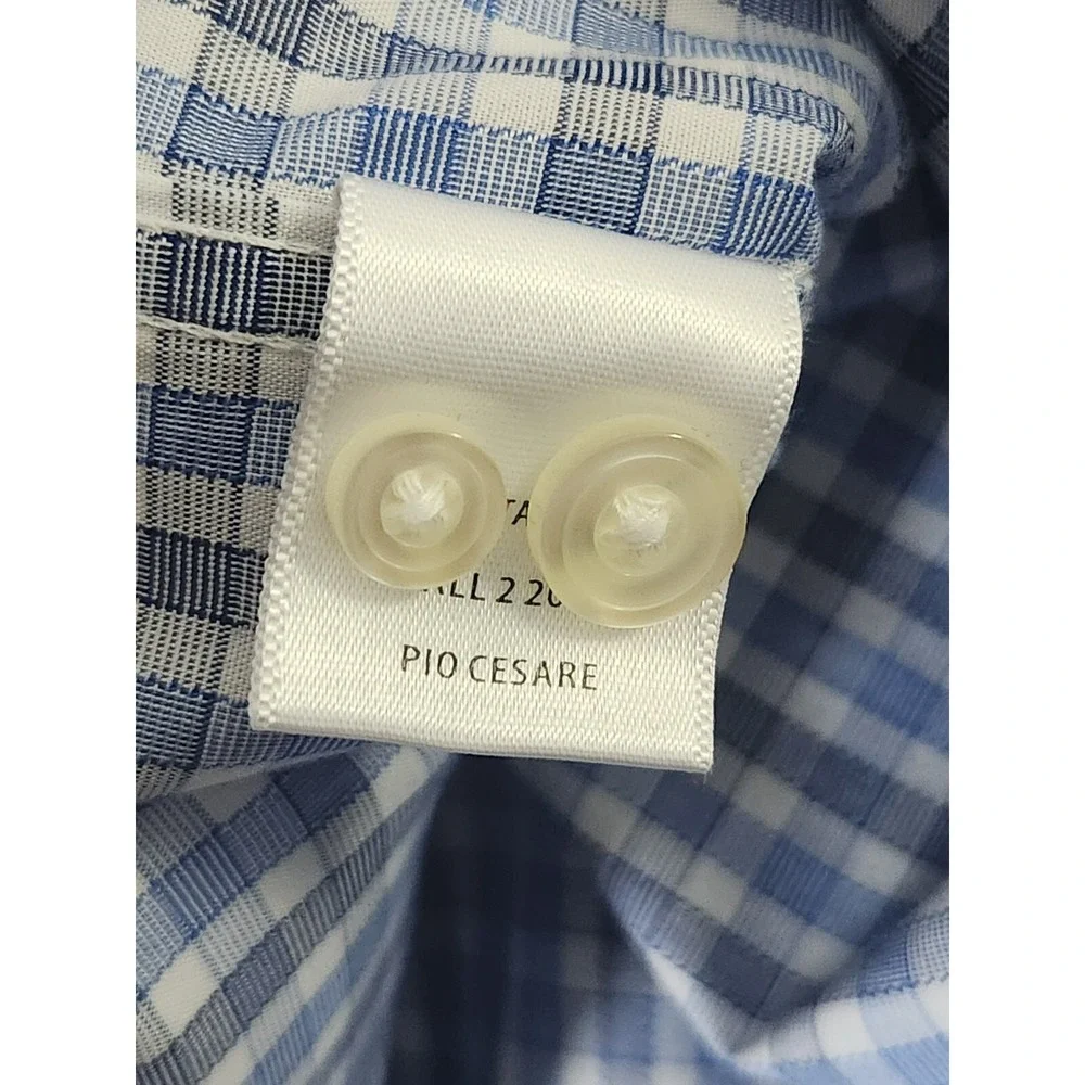 Untuckit Check Shirt Men's 3XL Blue Plaid Button Up Cotton Long Sleeve